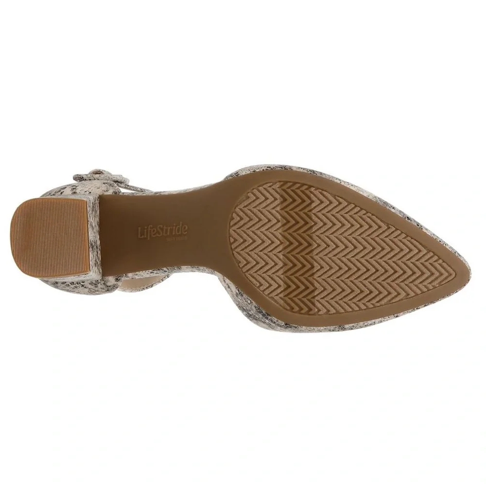 LifeStride Women's Admire Block Heel Dress Sandal - Taupe Multi size 6